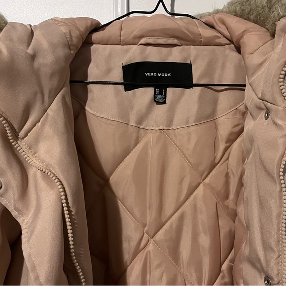 Vero Moda Light Pink Puffer Long Women's Jacket - Picture 3 of 4